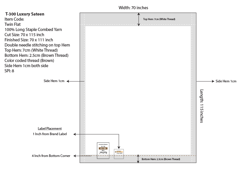 Flat Bedsheet Spec Sheet 1