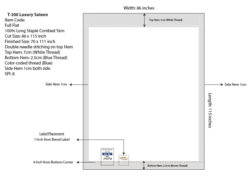 Flat Bedsheet Spec Sheet 2