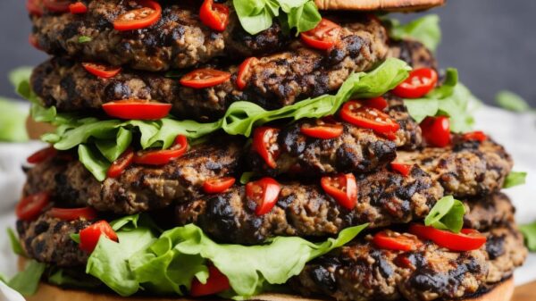 Pulled BBQ aubergine, black bean burgers