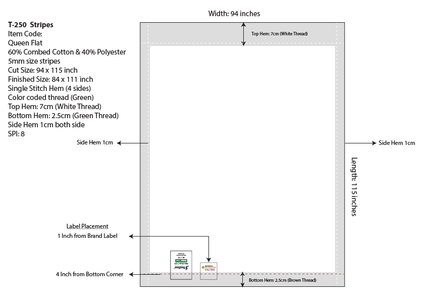 Stripe Flat Bedsheet Spec Sheet 1