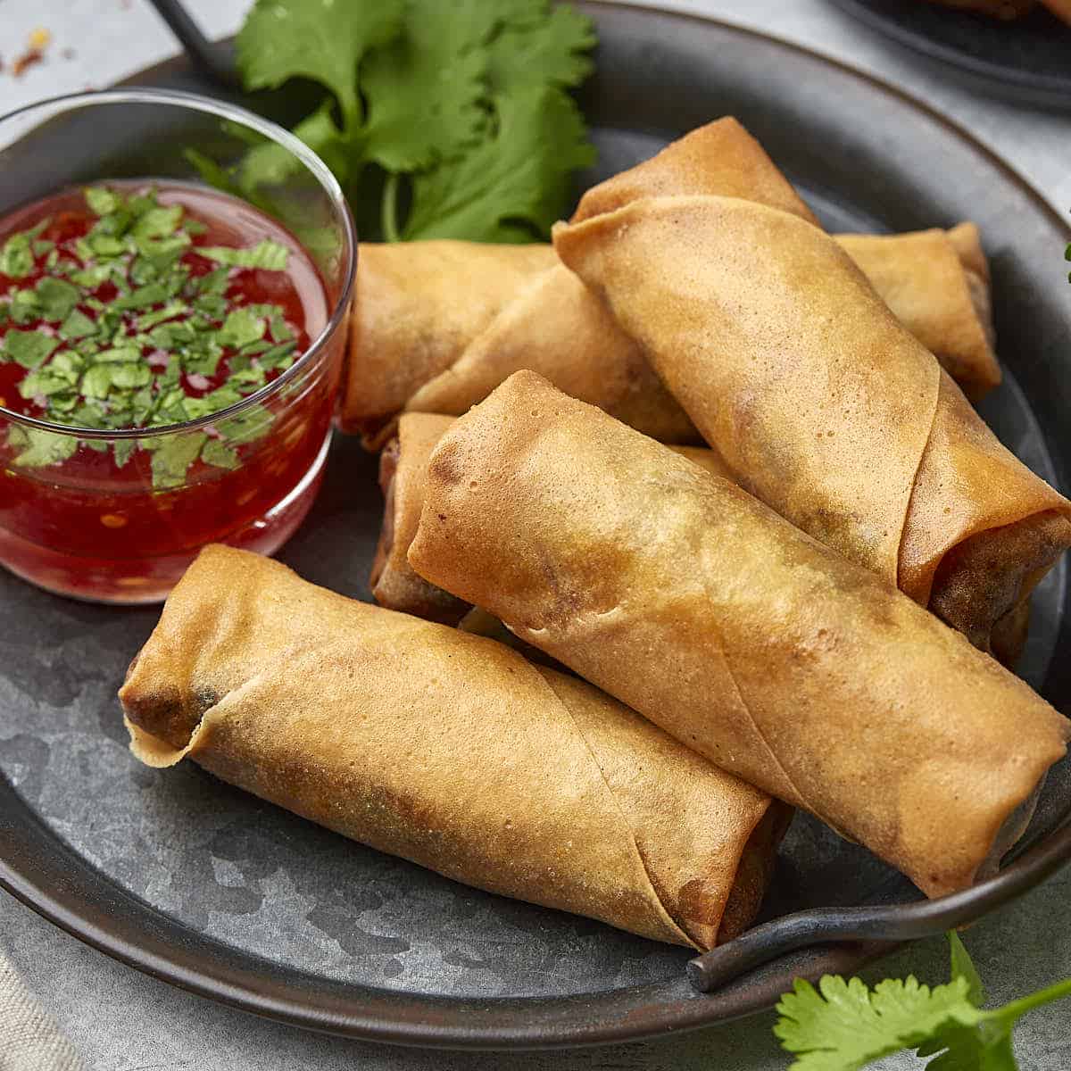 air fryer vegetable spring rolls vegan 22