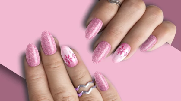 spring nail ideas, stunning nail designs, vibrant floral patterns, tropical nail art, fresh spring look, colorful nail inspiration