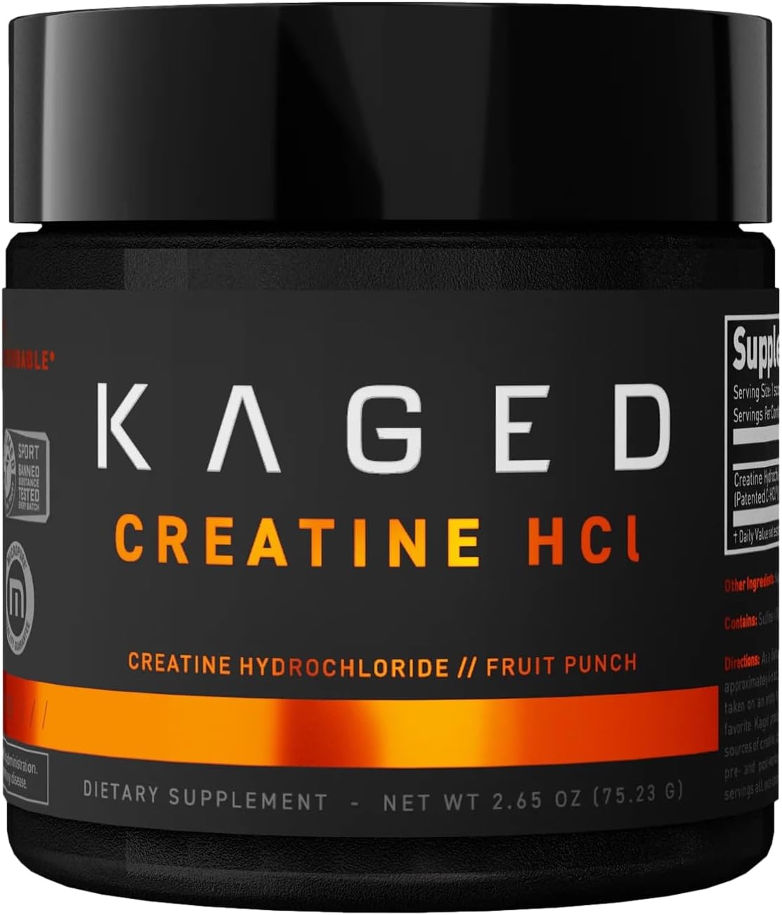 Kaged Creatine HCl Powder Fruit Punch Supports Muscle Growth and Recovery Patented Creatine Hydrochloride Formula Easy Digestion and Enhanced Muscle Absorption 75 Servings
