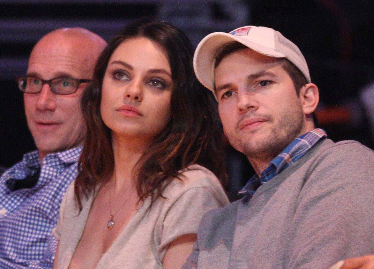 Mila-Kunis-and-Ashton-Kutcher-out-at-the-Lakers-game