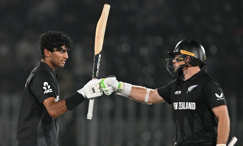Ravindras century propels NZ to Champions Trophy semifinals eliminating host Pakistan